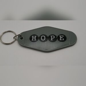 Motel Keychain Custom Gray 'Hope' Inspirational Keyring Personalized Gift